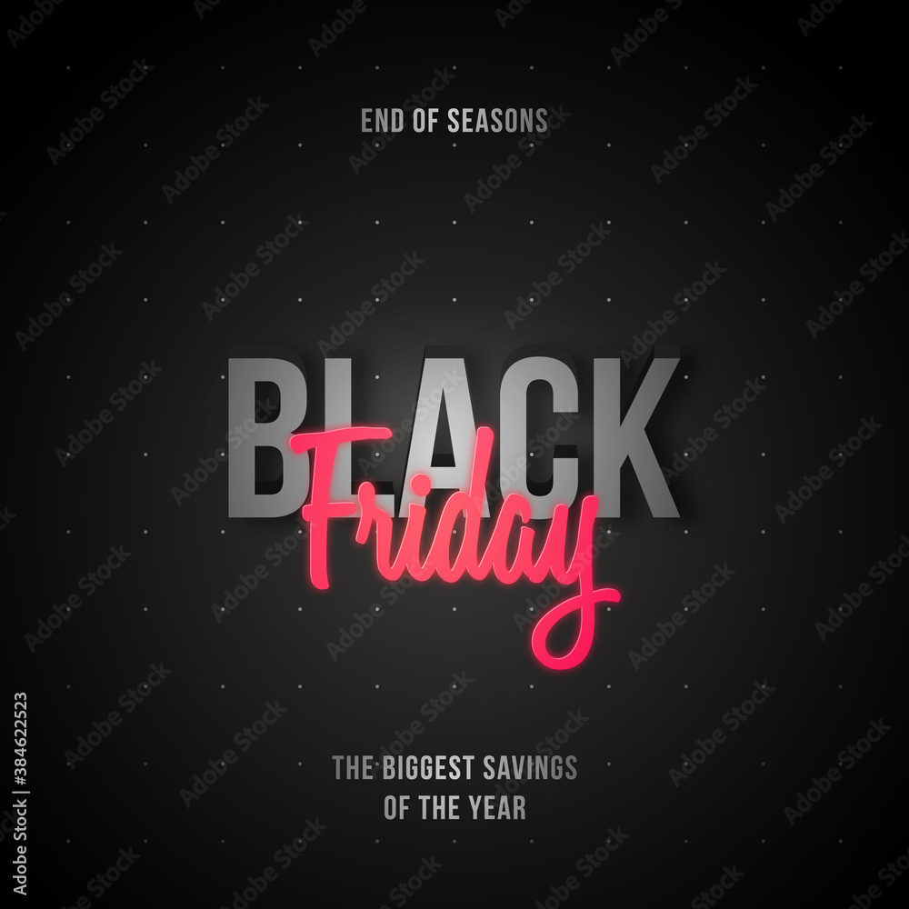 Vector Black Friday banner. Abstract black template Black Friday Sale. Stock vector illustration.