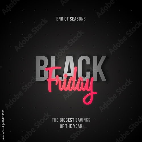Vector Black Friday banner. Abstract black template Black Friday Sale. Stock vector illustration.