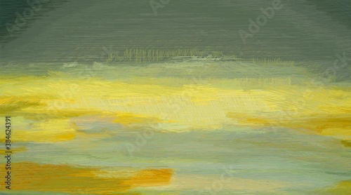 Abstract painting. Cereal fields landscape