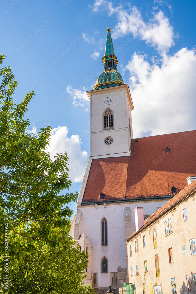 St Martin's Cathedral church in Bratislava situated on the western border of the historic city center, below Bratislava Castle. 