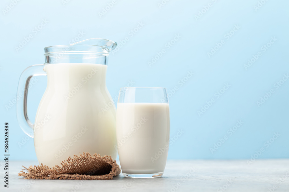 Milk jug and glass Milk jug and glass