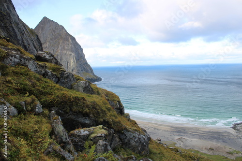 A romantic postcard photo of the Norwegian fjord landscape