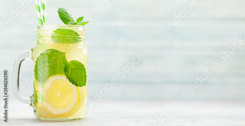 Lemon and mint homemade lemonade