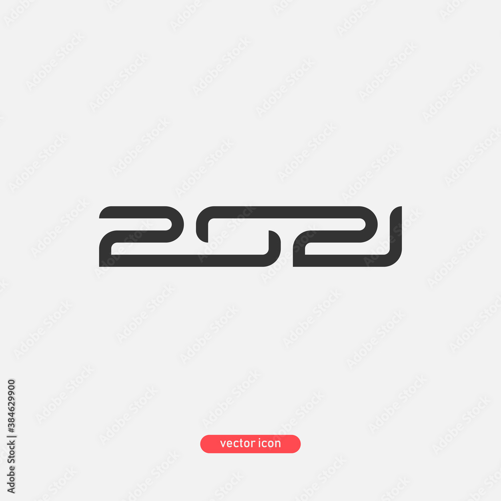 2021 year vector icon isolated on gray background