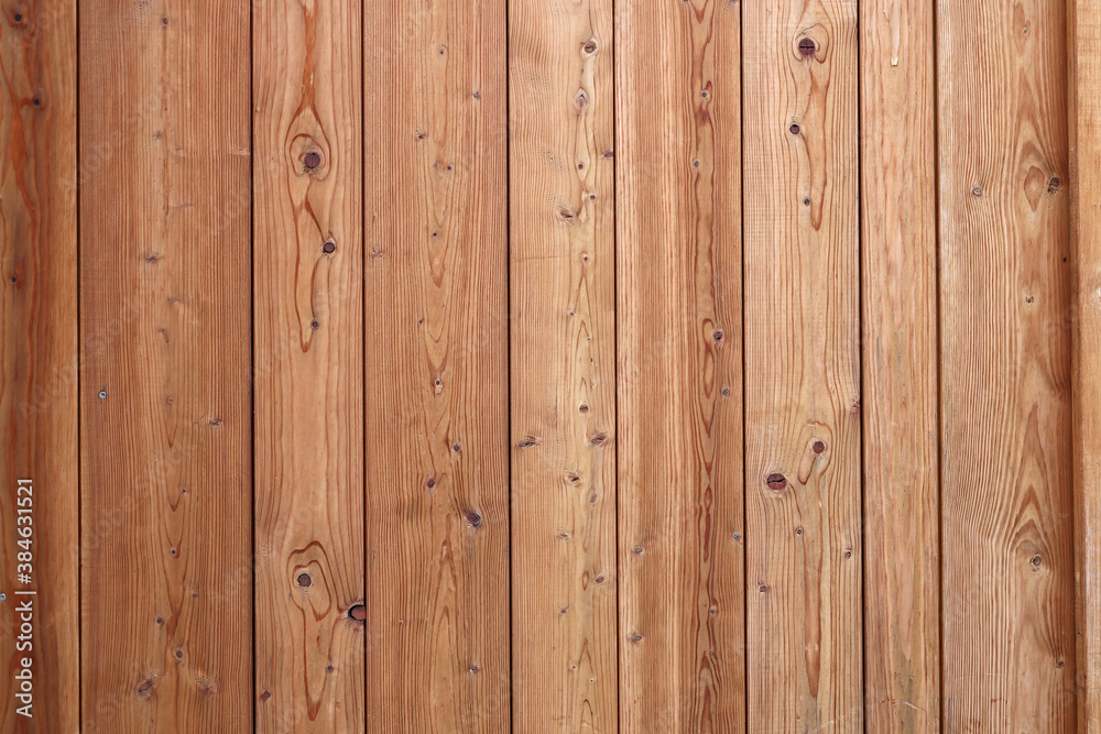 Naklejka premium Wood Background. Brown wood planks wall background.