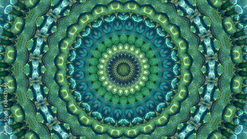 Fototapeta Naklejka Na Ścianę i Meble -  Abstract kaleidoscope background. Beautiful multicolor kaleidoscope texture. Unique and inimitable design. Geometrical symmetrical ornament.