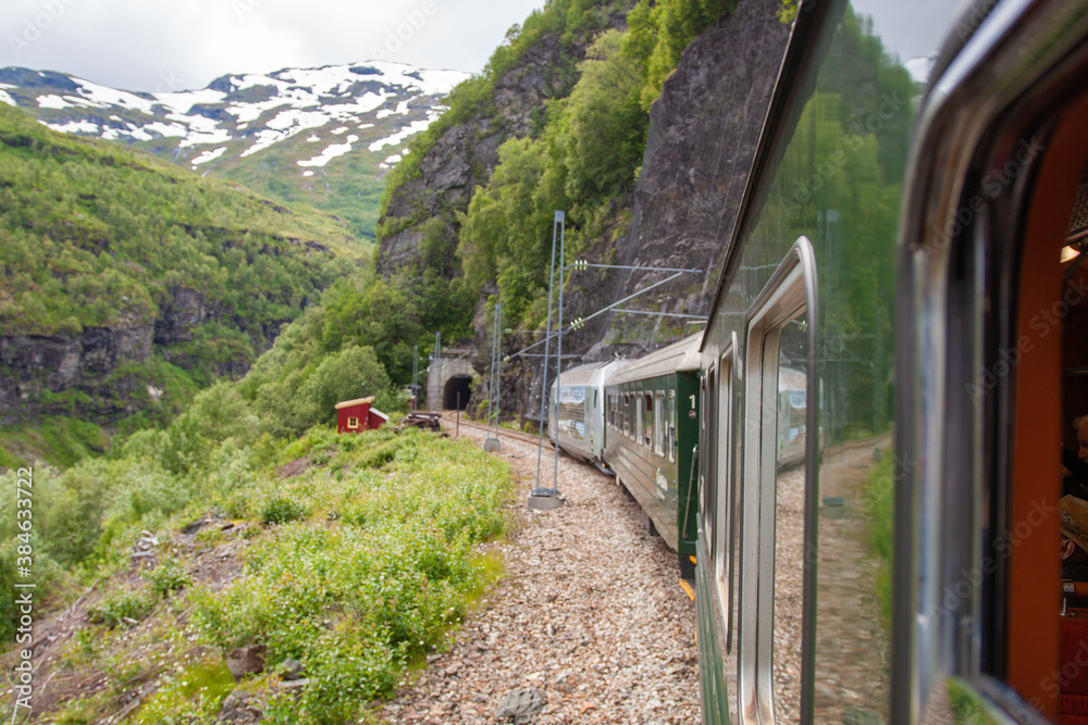 Fototapeta premium Flambana in Norway, beautiful scenic train route