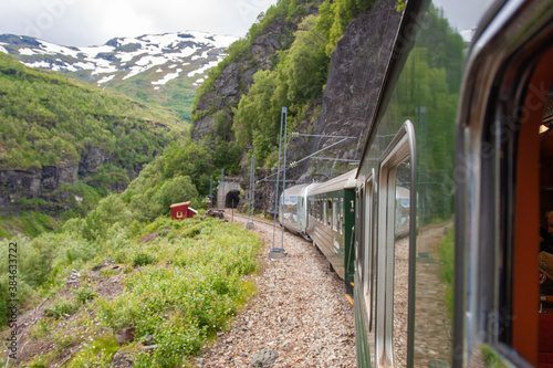 Flambana in Norway, beautiful scenic train route