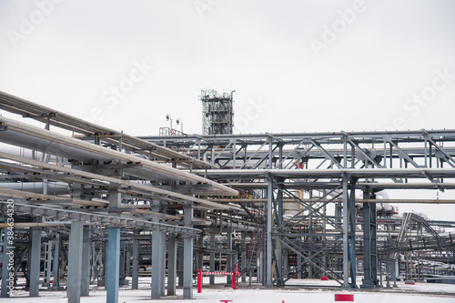 Oil and gas industrial. Oil refinery plant form industry
