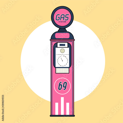 Retro Gas Station With Circle 