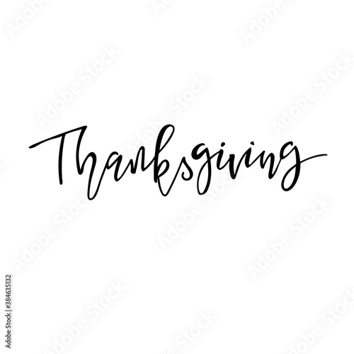 Thanksgiving day isolated handdrawn lettering vector EPS10