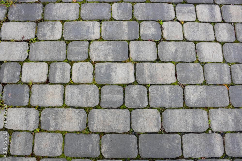 Texture of concrete pavement or sidewalk with paving slabs, top view. Blocks of the sidewalk pattern, details of the stone-tiled path Texture of concrete pavement or sidewalk with paving slabs, top view. Blocks of the sidewalk pattern, details of the stone-tiled path