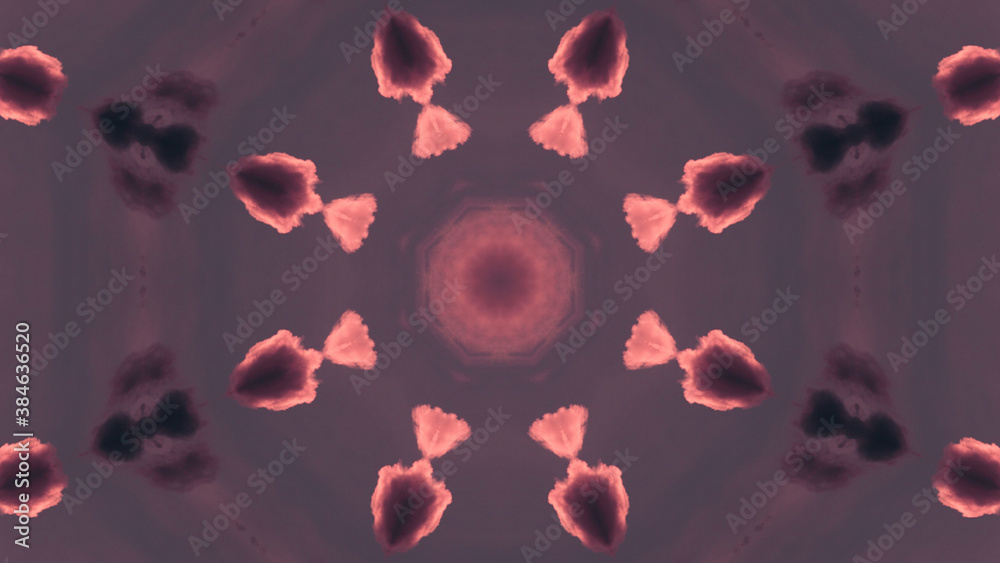 Naklejka premium Abstract kaleidoscope background. Beautiful multicolor kaleidoscope texture. Unique and inimitable design. Geometrical symmetrical ornament.