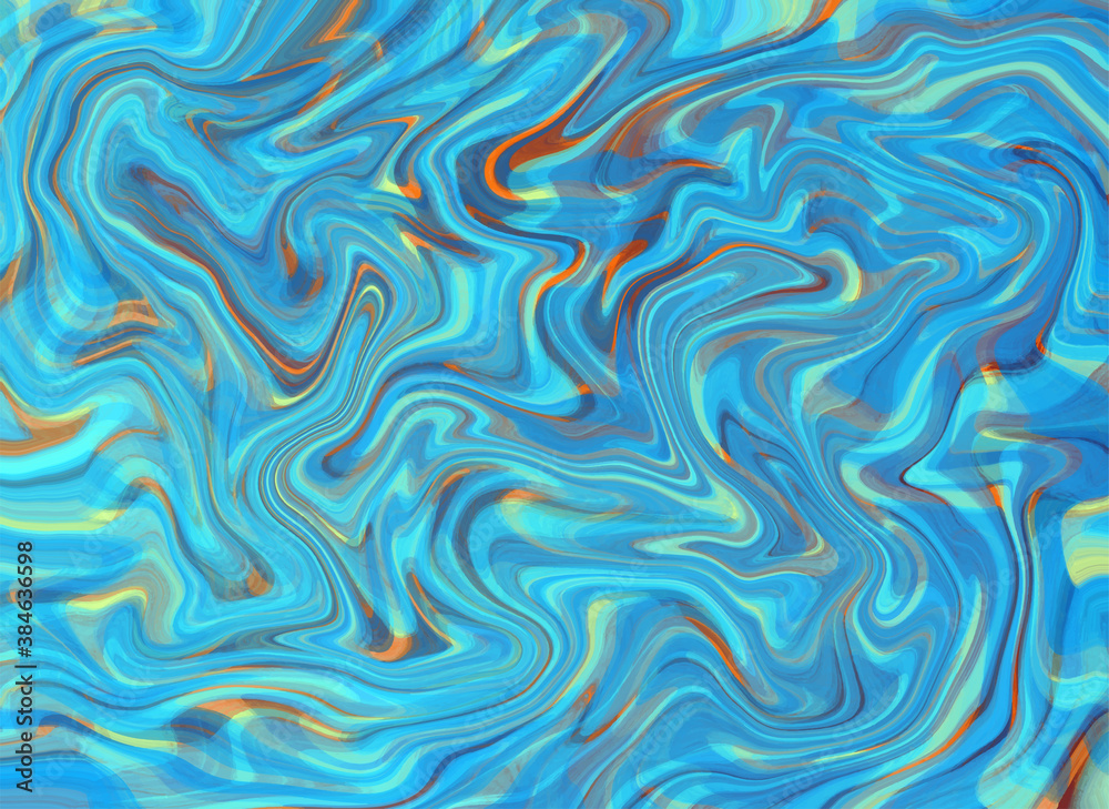 Fototapeta premium Artistic aqua wave background. Art space wallpaper. Artistic psychedelic marble artwork. Contemporary painting