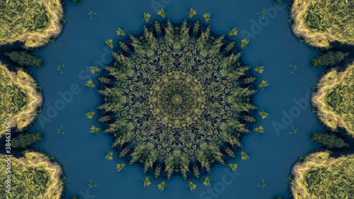 Abstract kaleidoscope background. Beautiful kaleidoscope pattern. Multicolor mosaic texture. Unique kaleidoscope design.