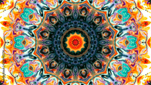Abstract kaleidoscope background. Beautiful multicolor kaleidoscope texture. Unique kaleidoscope design.