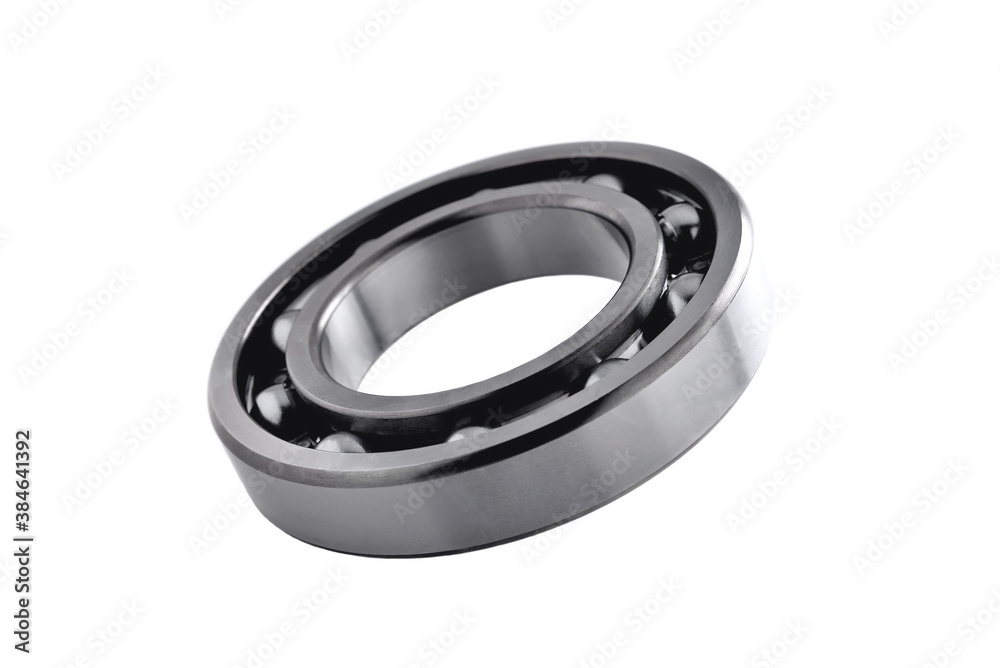 ball bearing on a white background close-up, blur as an artistic device ball bearing on a white background close-up, blur as an artistic device