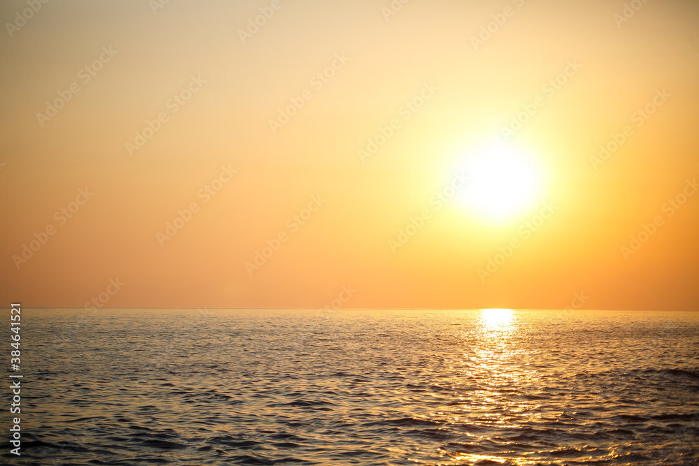 Beautiful sunset ocean horizon landscape. sunset horizon sea view. Sea sunset view