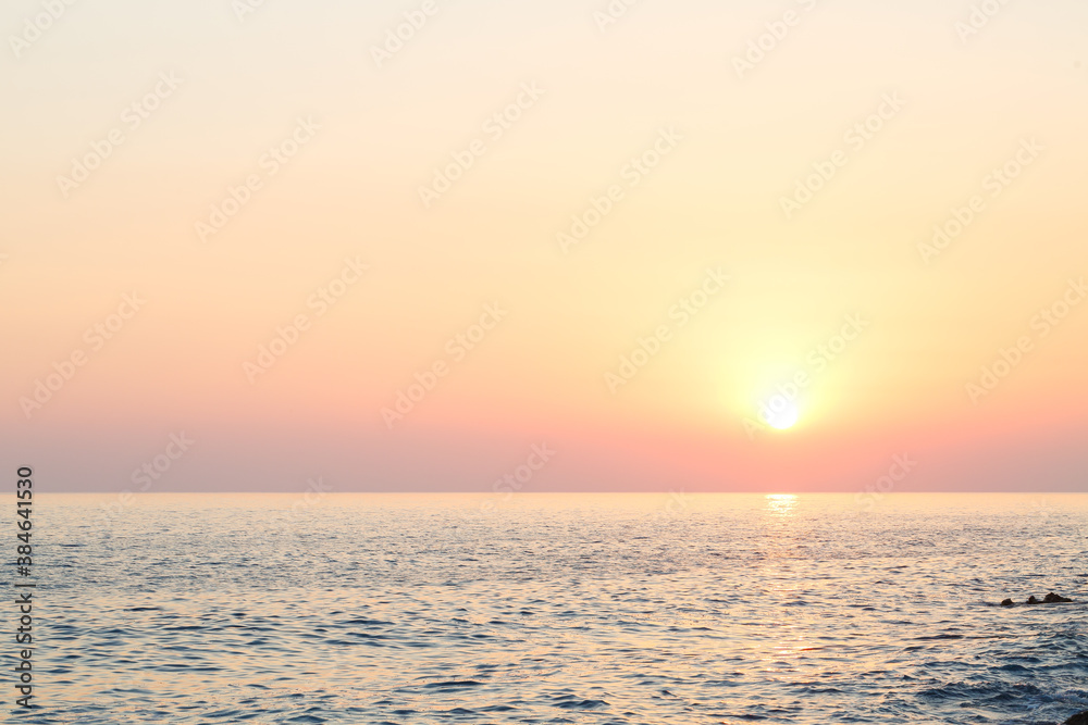 Beautiful sunset ocean horizon landscape. sunset horizon sea view. Sea sunset view