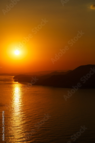 Beautiful sunset ocean horizon landscape. sunset horizon sea view. Sea sunset view