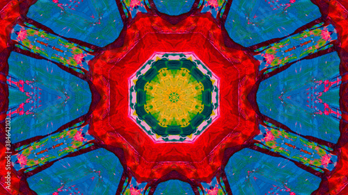 Abstract kaleidoscope background. Beautiful multicolor kaleidoscope texture. Unique kaleidoscope design.