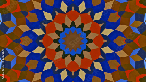 Abstract kaleidoscope background. Beautiful multicolor kaleidoscope texture. Unique kaleidoscope design.