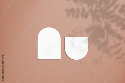 Mockup cards in a minimalistic style. Blank oval form with rounded edges. Perfect for wedding invitation and greeting card.