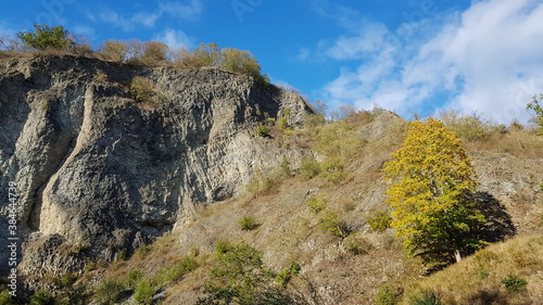 hirzstein rock made of basalt near kassel photo