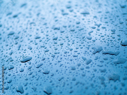 Water drops after rain on the car body