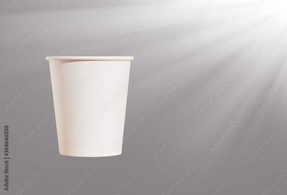 White disposable Cup on a uniform background White disposable Cup on a uniform background