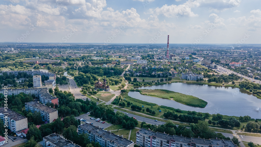 city ​​landscape drone shooting Belarus