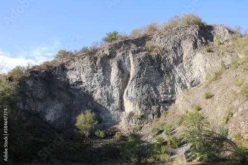 hirzstein rock made of basalt near kassel photo