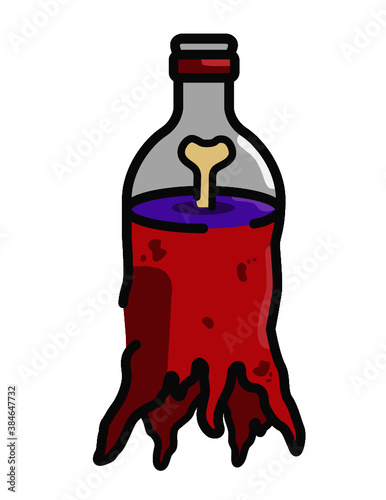 ilustración vectorial bebida zombie