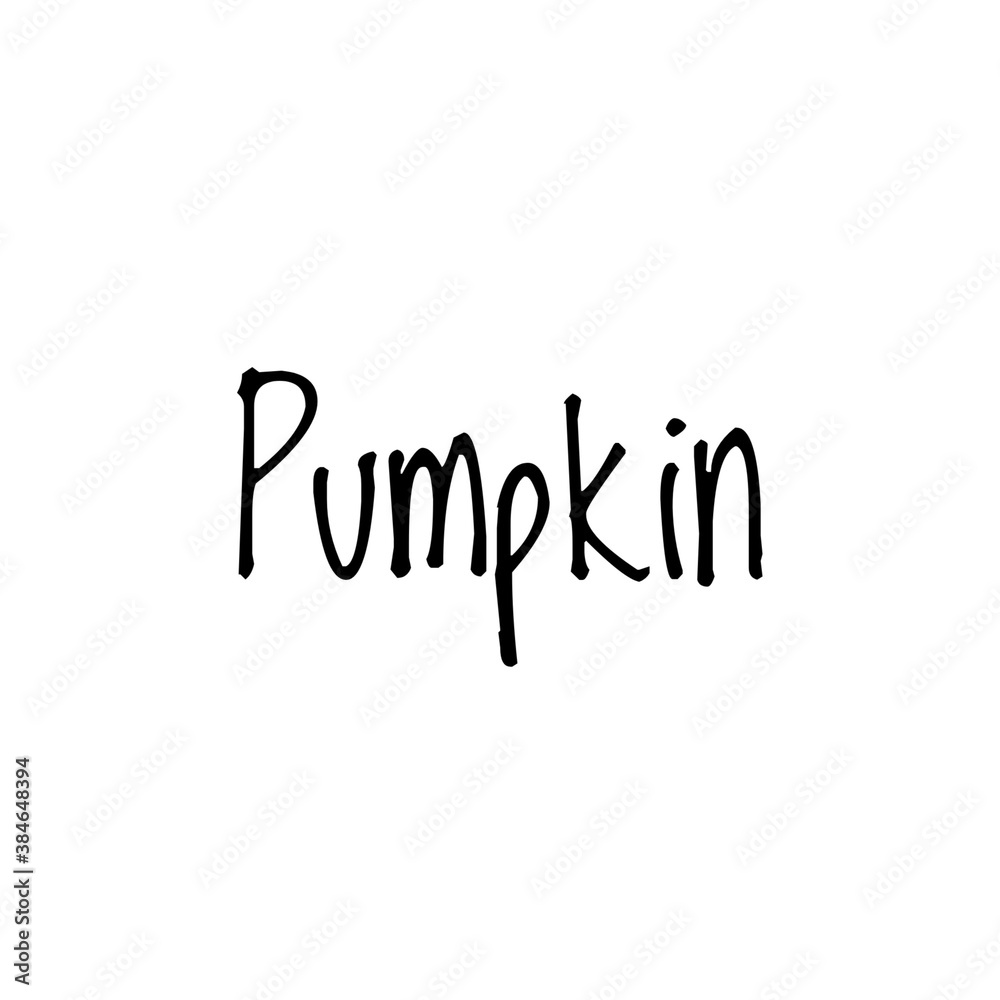 ''Pumpkin'' word illustration sign