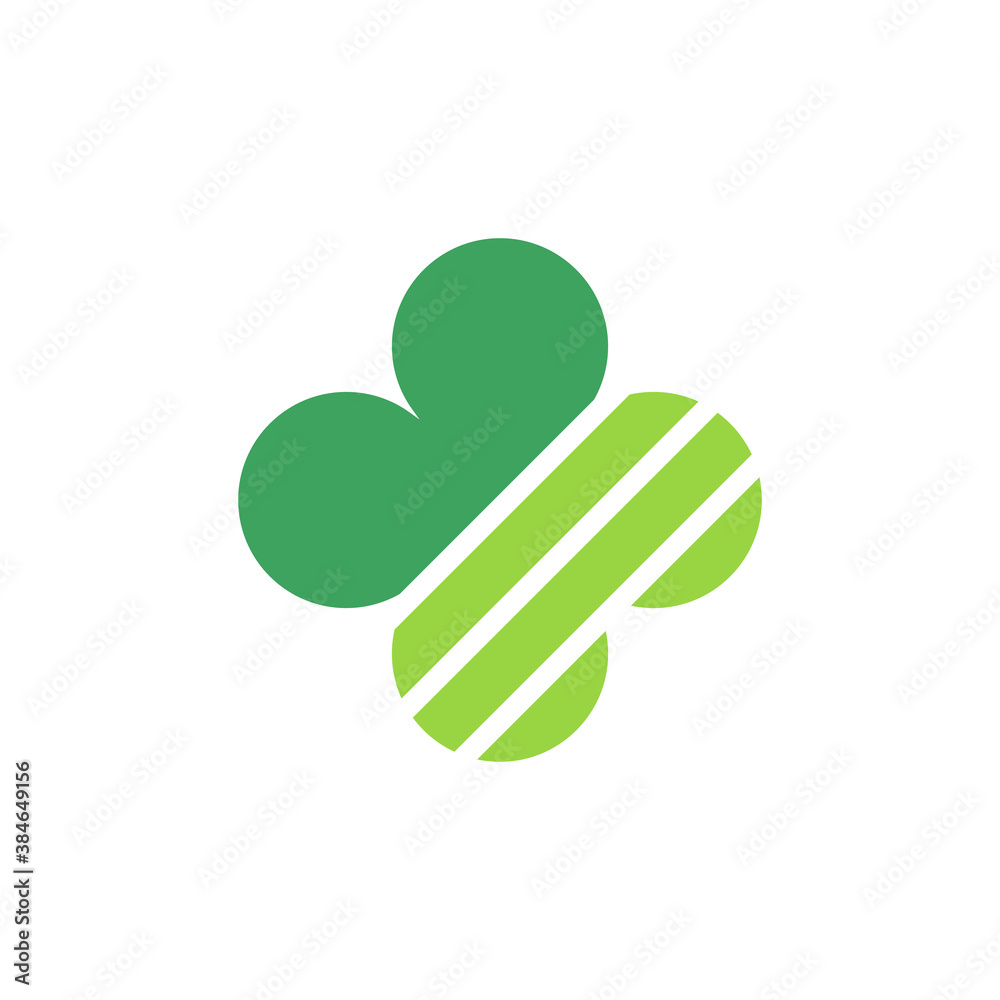 Abstract clover leaf logo icon, symbol of luck Abstract clover leaf logo icon, symbol of luck