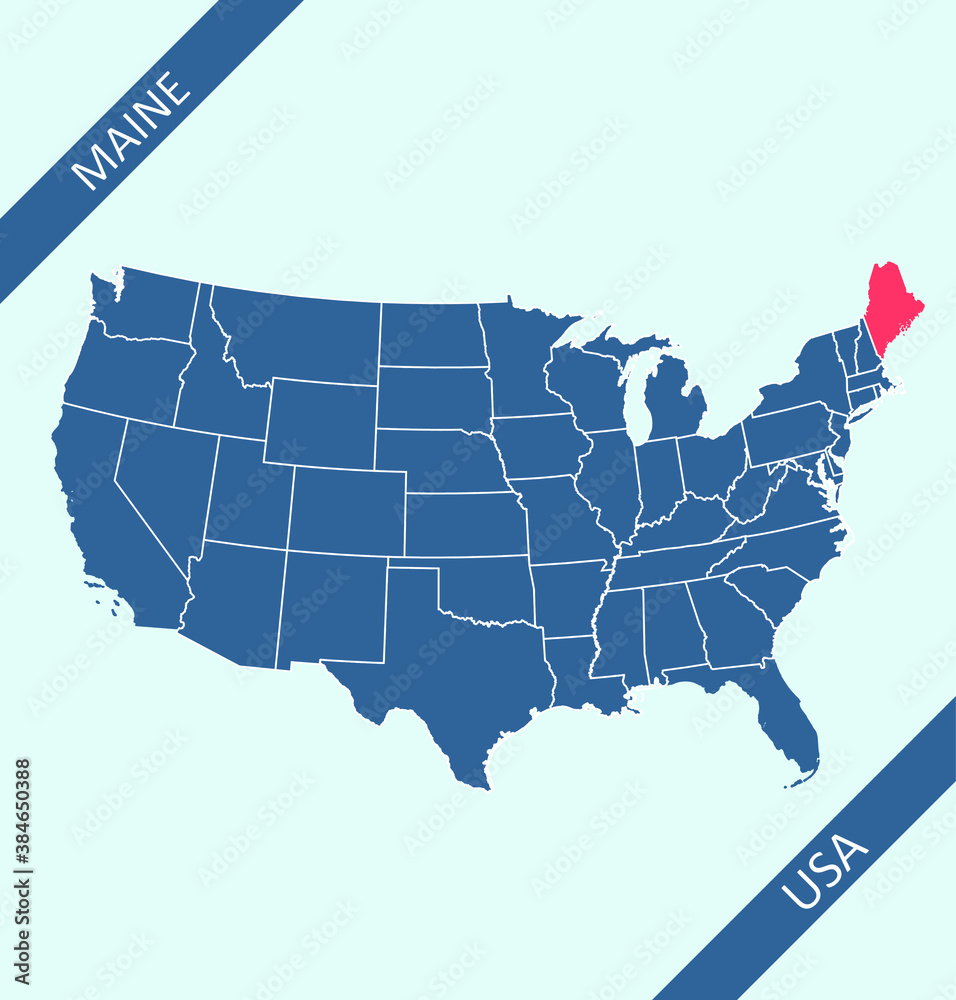 Maine location on USA map