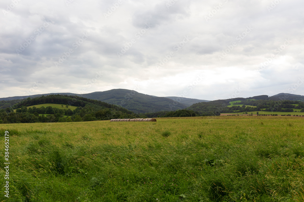 Country Landscape in the Rychlebske Mountains, Northern Moravia, Czech Republic