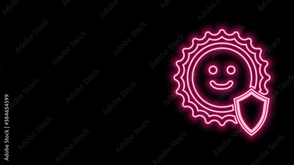 Glowing neon line UV protection icon isolated on black background. Sun and shield. Ultra violet rays radiation. SPF sun sign. 4K Video motion graphic animation Glowing neon line UV protection icon isolated on black background. Sun and shield. Ultra violet rays radiation. SPF sun sign. 4K Video motion graphic animation