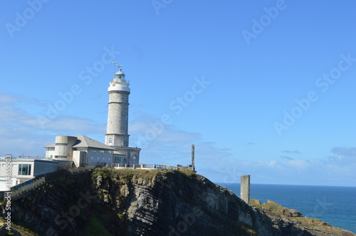 Lighthouse beside an ocean cliff