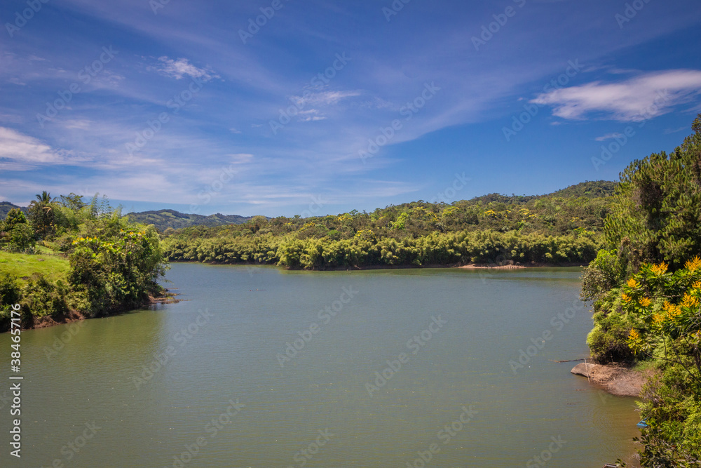 Landscape of the reservoir of Peñol and Guatapé located in Antioquia (Colombia)
