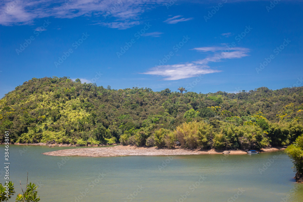 Landscape of the Guatape dam in Antioquia - Colombia