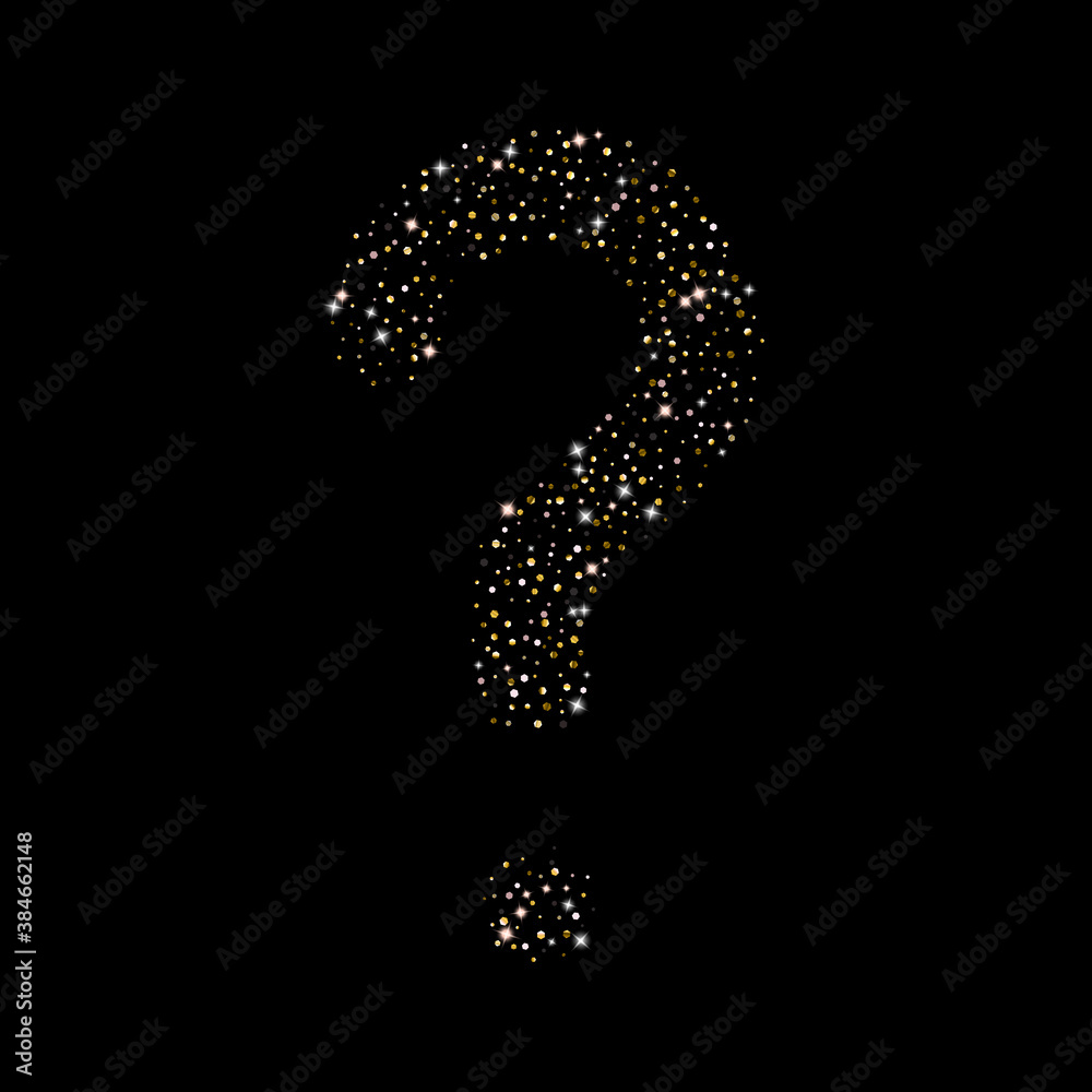 Gold Glitter Stars. Luxury Shiny Confetti.