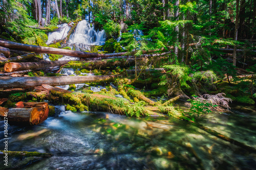 Clearwater Falls in Oregon, Near Crater Lake National Park photo