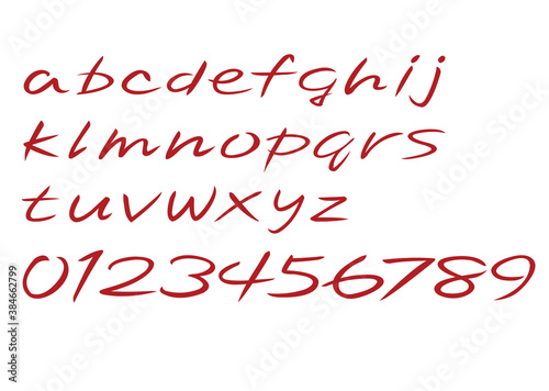 フォント アルファベット小文字・数字