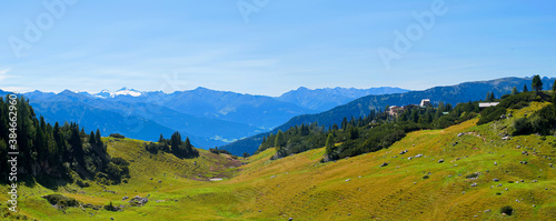 landscape in the mountains, view from Rofan Mountains in Tyrol, Austria