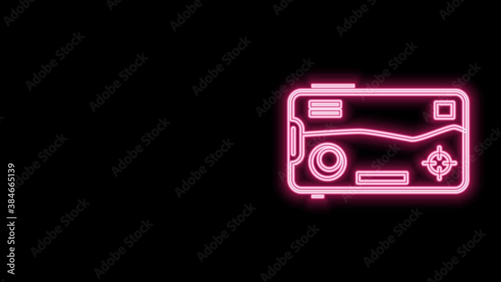 Glowing neon line Smartphone and playing in game icon isolated on black background. Mobile gaming concept. 4K Video motion graphic animation Glowing neon line Smartphone and playing in game icon isolated on black background. Mobile gaming concept. 4K Video motion graphic animation