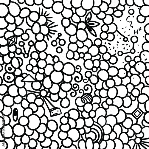 The cluster is composed of molecules. Among them are leaves and curls.
