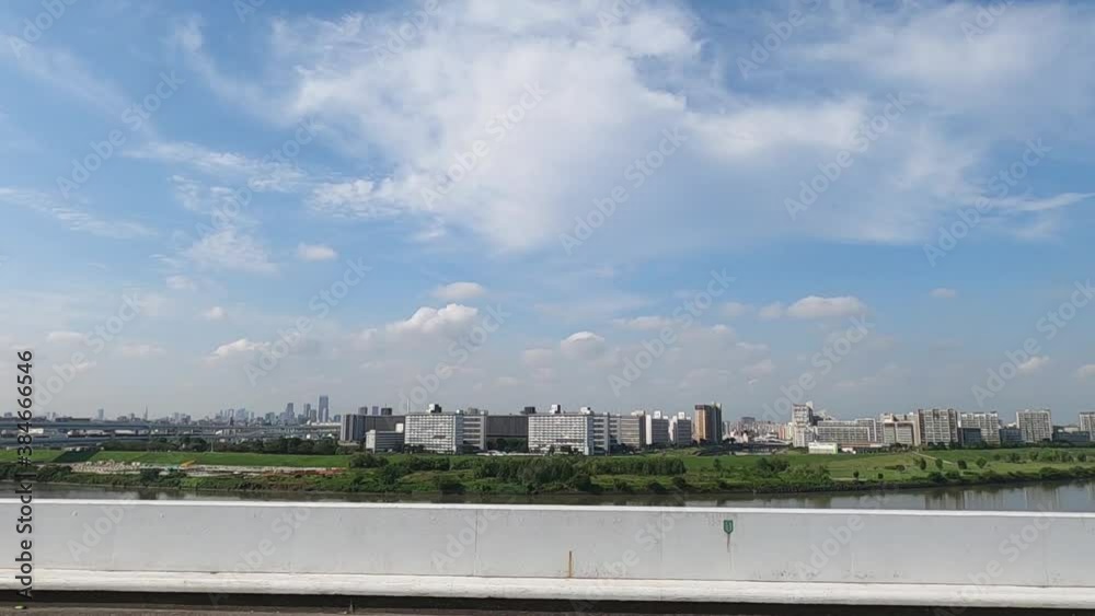 moving scenery seen through the window of a car moving scenery seen through the window of a car