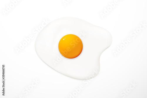 Fried egg realistic vector illustration isolated in white background