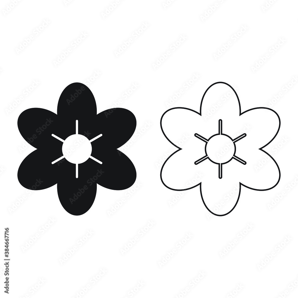 Flowers icon design isolated on white background Flowers icon design isolated on white background